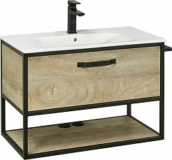 Акватон Мебель для ванной Лофт Фабрик 80 дуб эндгрейн с раковиной Victoria-N – фотография-6
